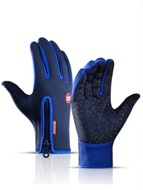 Winter Touchscreen Motorcycle Riding Gloves – Waterproof, Anti-Slip, Warm Fleece Lining
