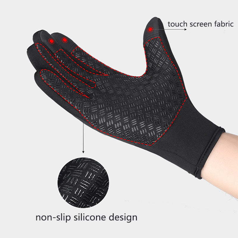 Winter Touchscreen Motorcycle Riding Gloves – Waterproof, Anti-Slip, Warm Fleece Lining