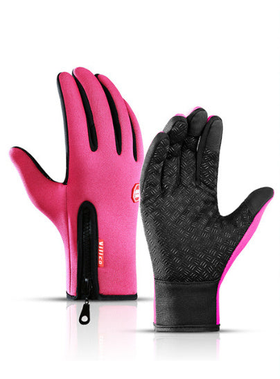 Winter Touchscreen Motorcycle Riding Gloves – Waterproof, Anti-Slip, Warm Fleece Lining