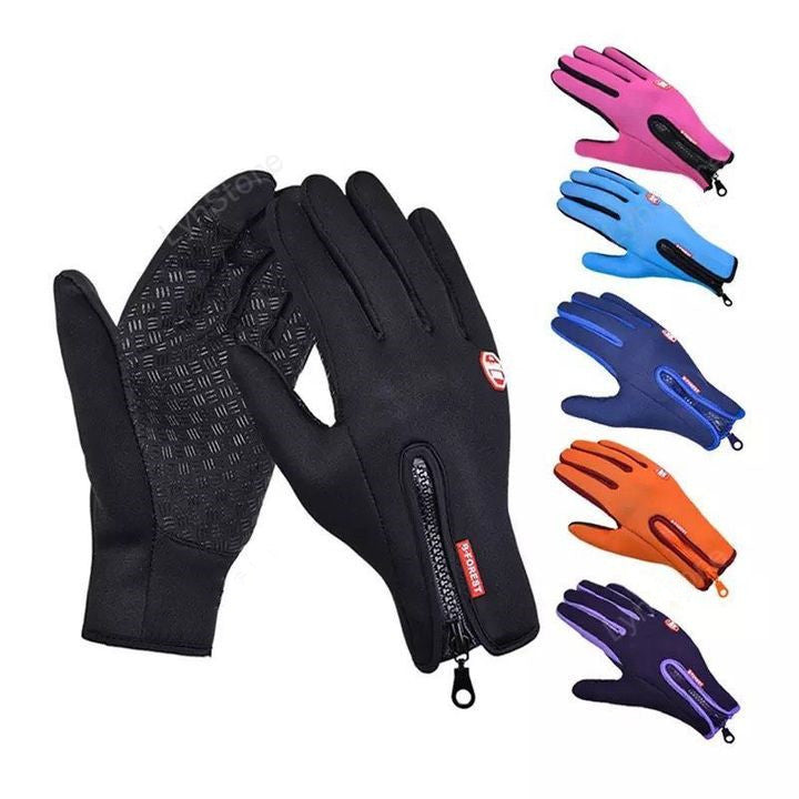 Winter Touchscreen Motorcycle Riding Gloves – Waterproof, Anti-Slip, Warm Fleece Lining