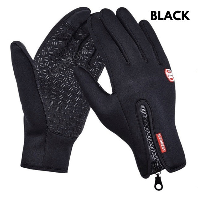 Winter Touchscreen Motorcycle Riding Gloves – Waterproof, Anti-Slip, Warm Fleece Lining