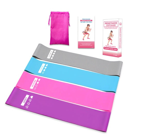 Premium Resistance Loop Bands Set (4-Pack) – Non-Slip Booty Bands for Yoga, Pilates & Home Fitness