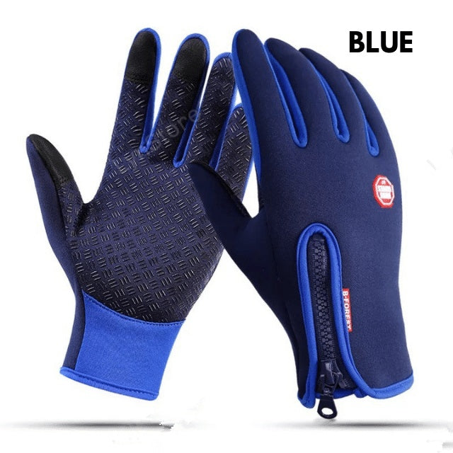 Winter Touchscreen Motorcycle Riding Gloves – Waterproof, Anti-Slip, Warm Fleece Lining