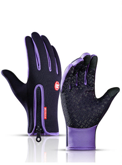 Winter Touchscreen Motorcycle Riding Gloves – Waterproof, Anti-Slip, Warm Fleece Lining