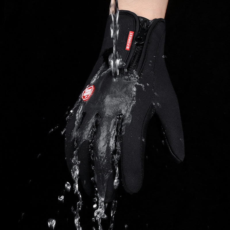 Winter Touchscreen Motorcycle Riding Gloves – Waterproof, Anti-Slip, Warm Fleece Lining