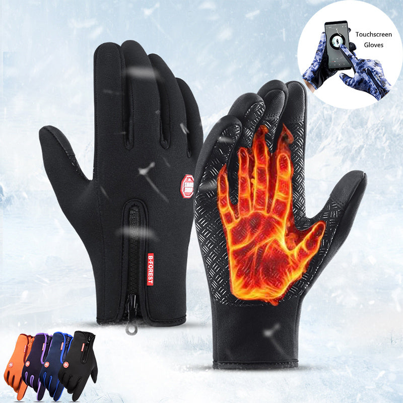 Winter Touchscreen Motorcycle Riding Gloves – Waterproof, Anti-Slip, Warm Fleece Lining