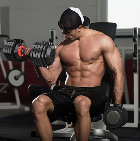 Adjustable Dumbbell Set 55LB – 5-in-1 Quick Weight Change, Home Gym Equipment