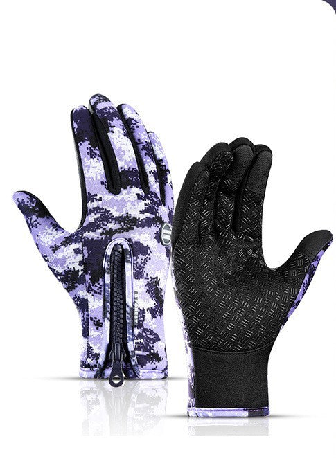 Winter Touchscreen Motorcycle Riding Gloves – Waterproof, Anti-Slip, Warm Fleece Lining